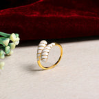 White Enamel Pure Silver Adjustable Ring