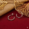 Bamboo Textured 925 Silver Earrings