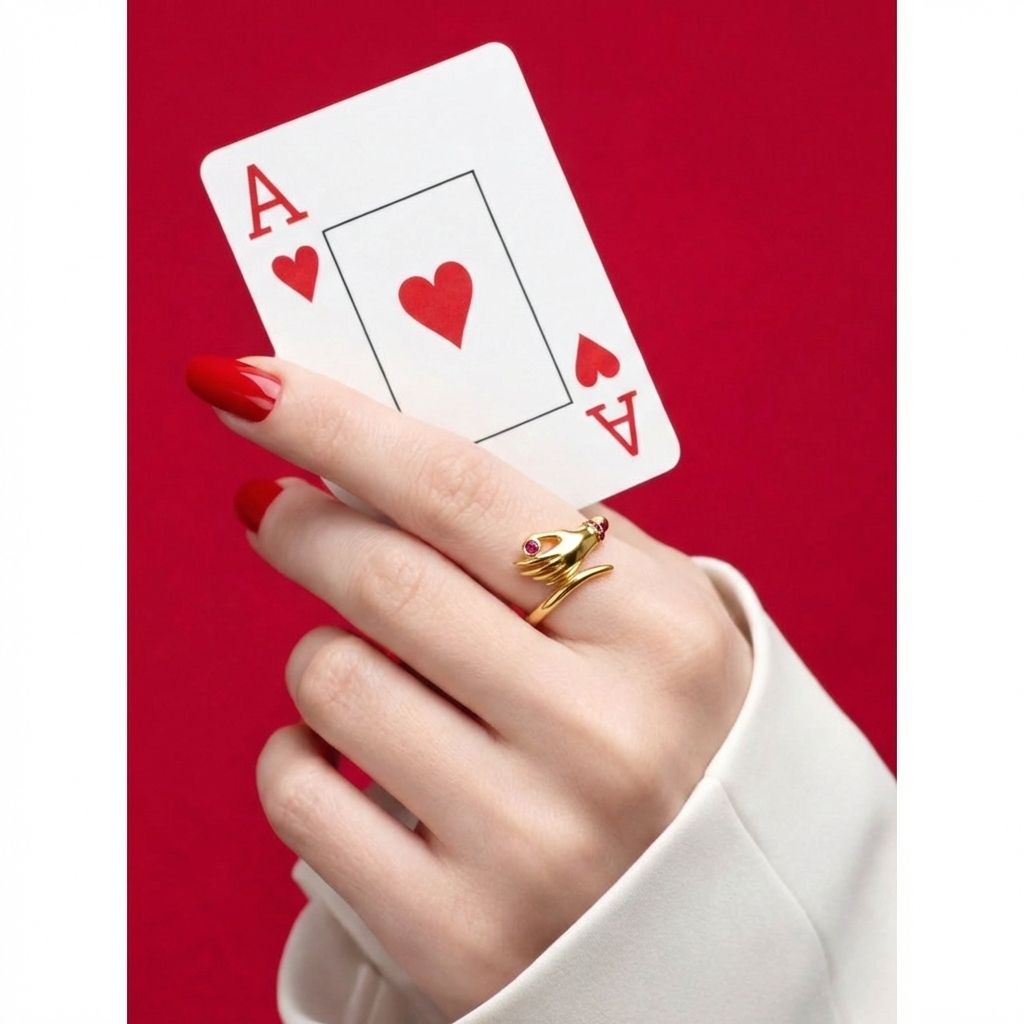 Silver Vintage Style Hand Hug Ring