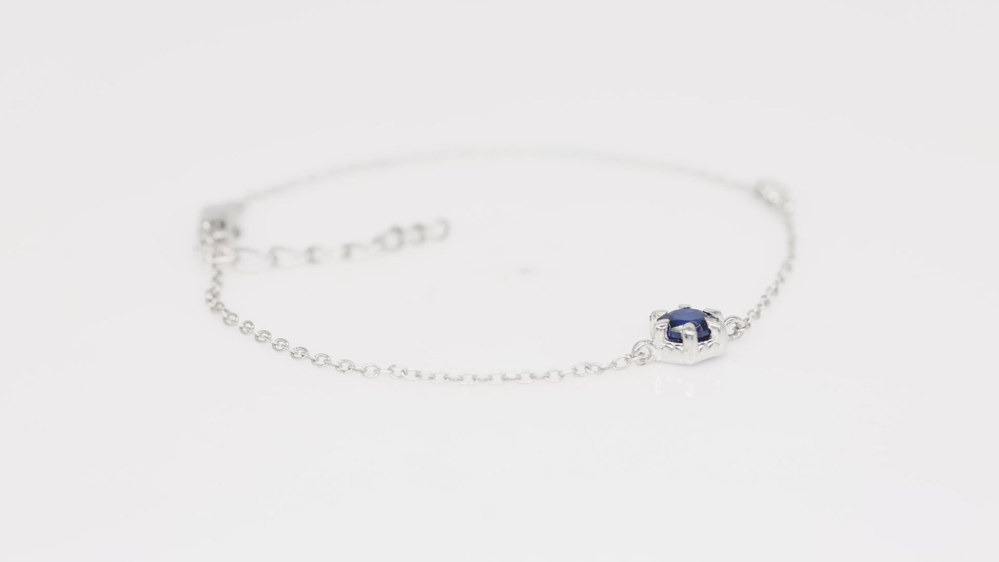Hexagon Blue Stone Bracelet - 925 Silver