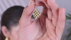 Crystal Chessboard Coin Earrings - Certified 925 Silver