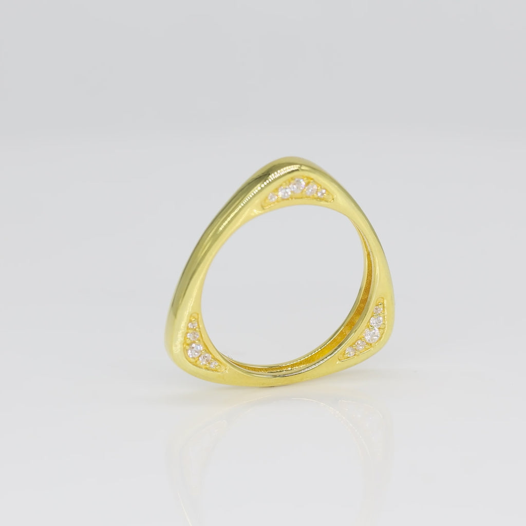 Minimalist Trillion Geometric 925 Silver Ring