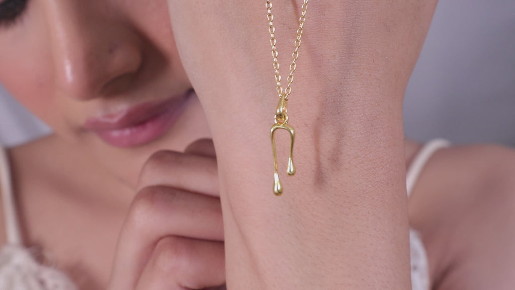 Abstract Melting U-Shape Necklace- 925 Silver