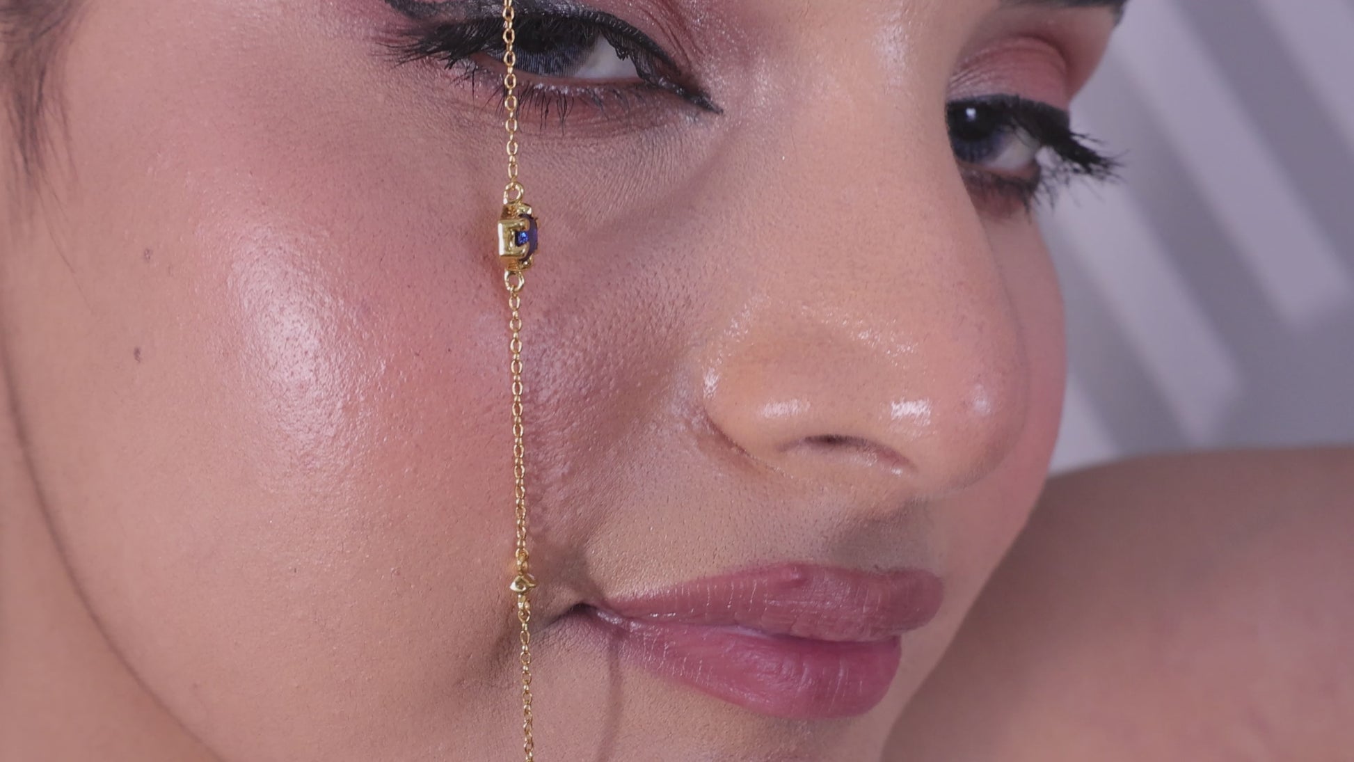 Hexagon Blue Stone Bracelet - 925 Silver