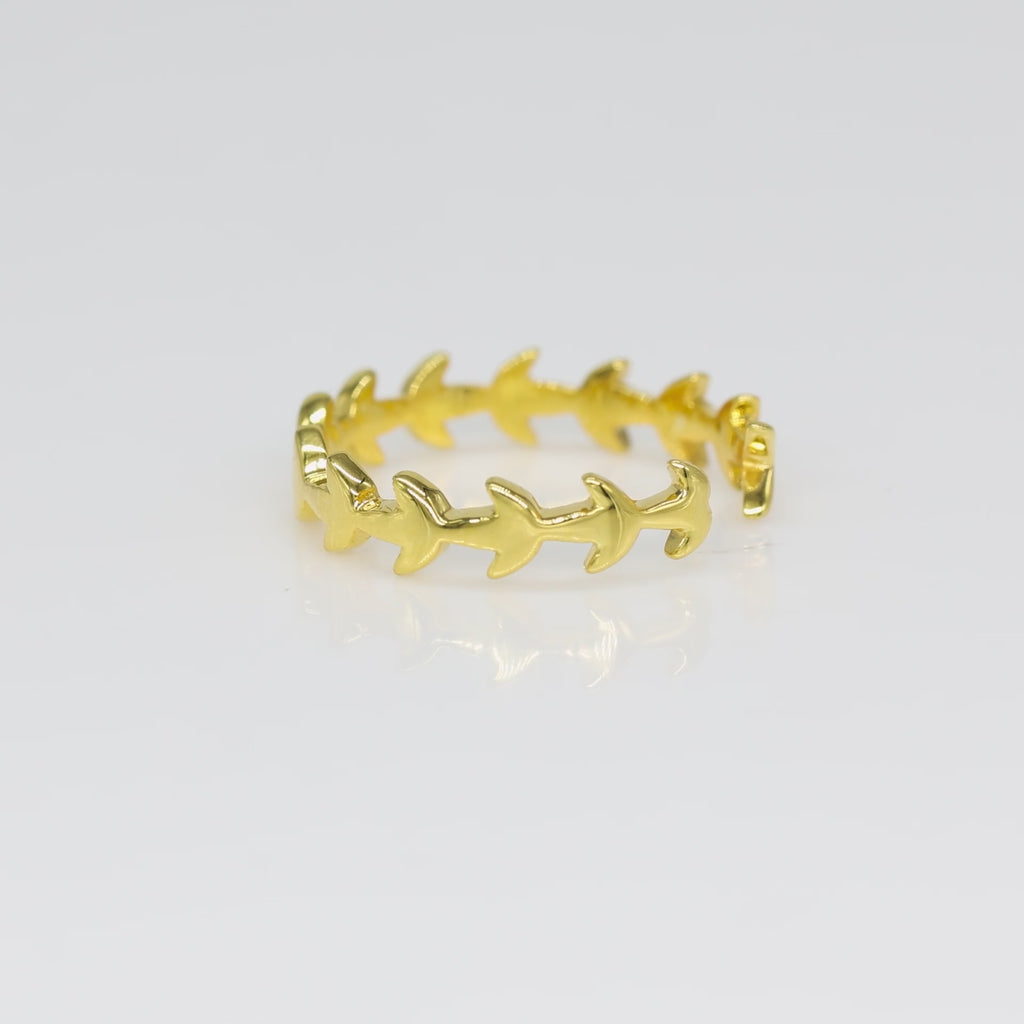Classic 925 Silver Leafy Band Ring