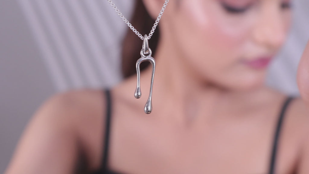 Abstract Melting U-Shape Necklace- 925 Silver