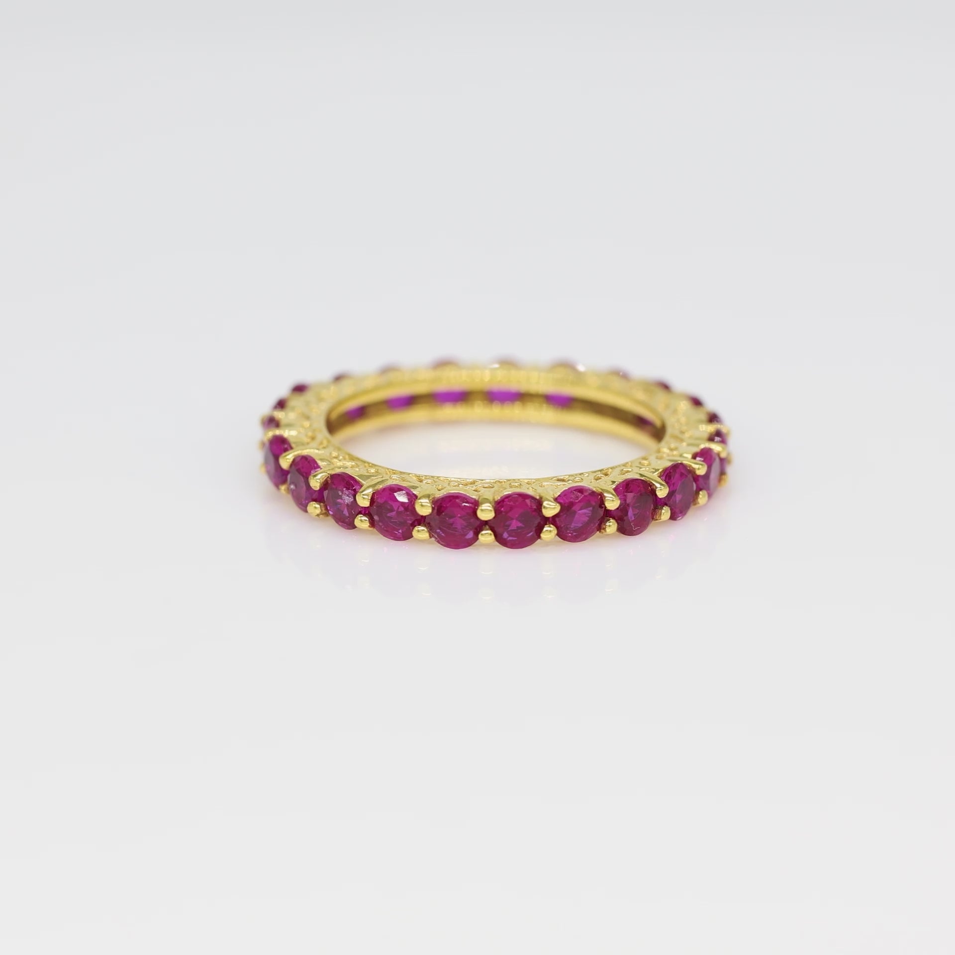 Classic Red Silver Band Ring