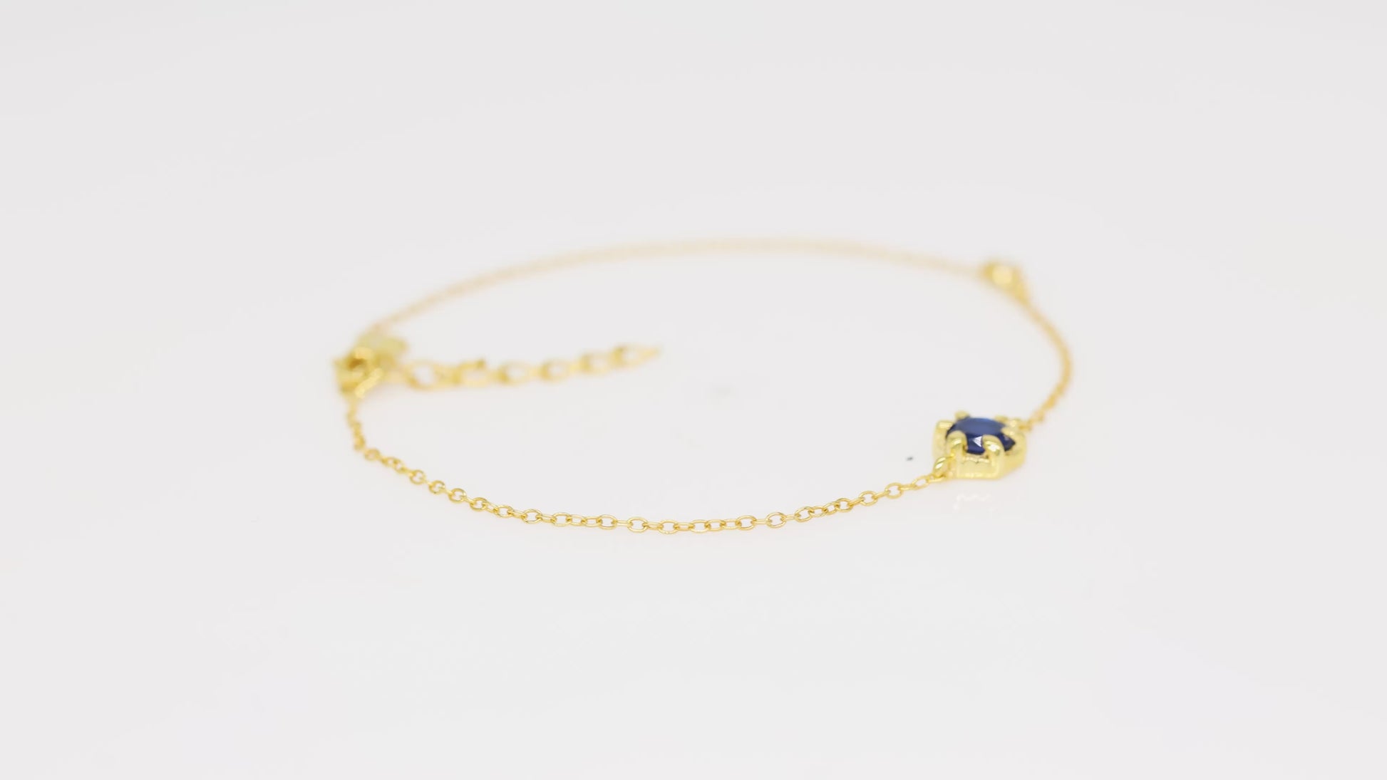 Hexagon Blue Stone Bracelet - 925 Silver