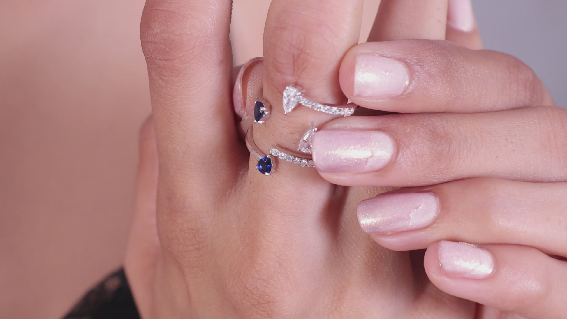 Blue Pear 925 Silver Cocktail Ring