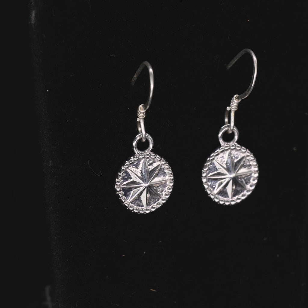 Celestial Star Disc Earrings - Certified 925 Silver