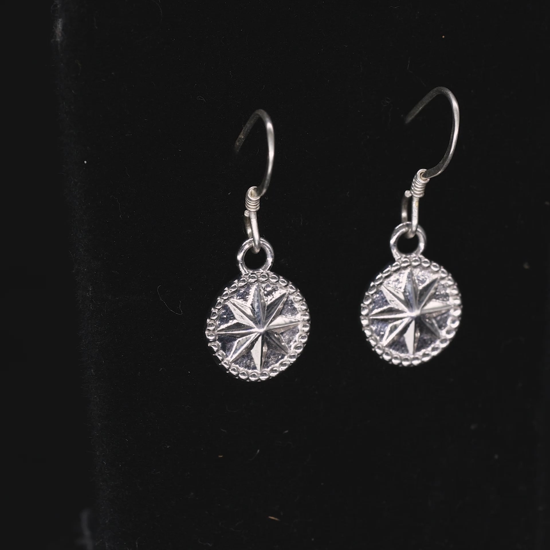 Celestial Star Disc Earrings - Certified 925 Silver