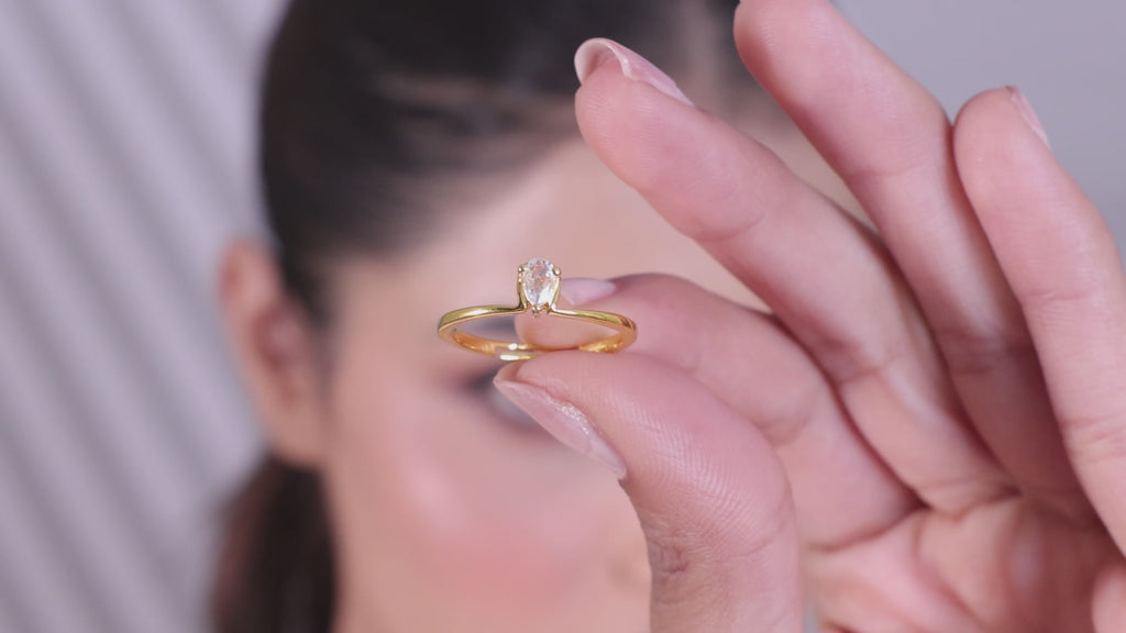 Minimal White Stone Silver Band