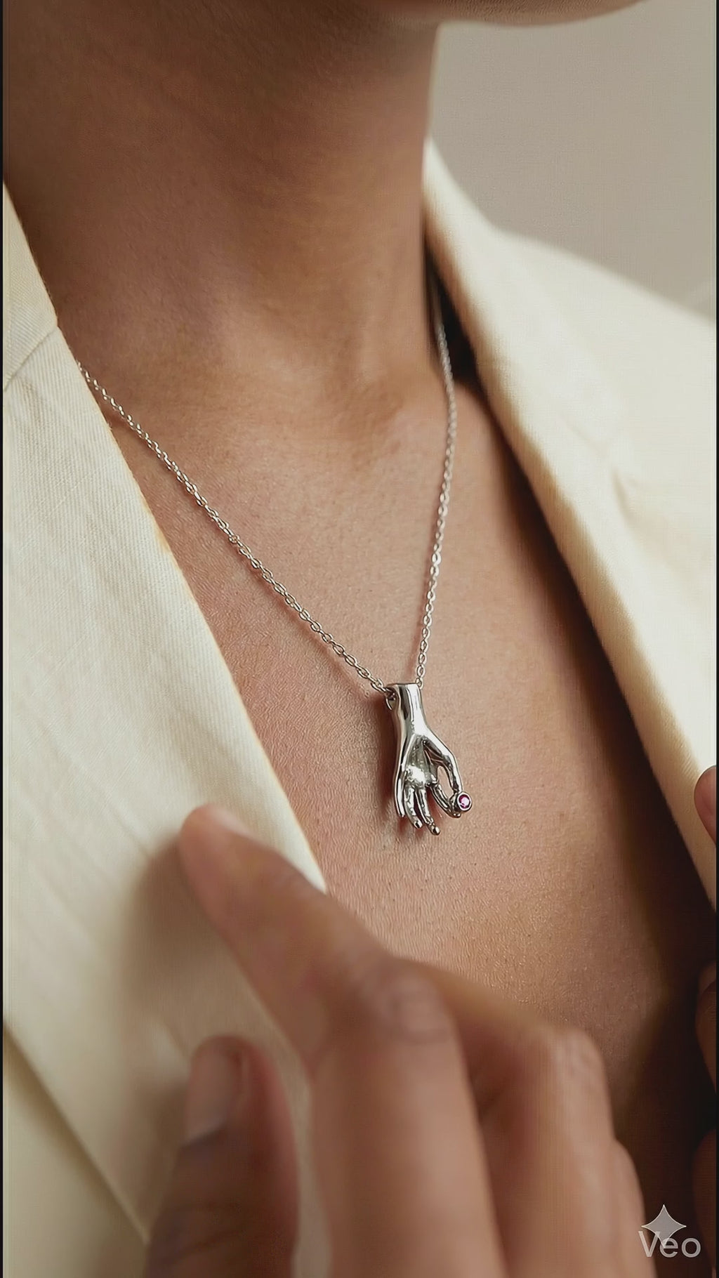 Victorian Style Hand Charm - 925 Silver Pendant