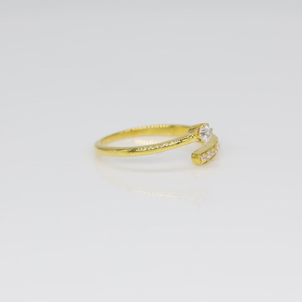 Golden Solitaire Wrap Adjustable Ring