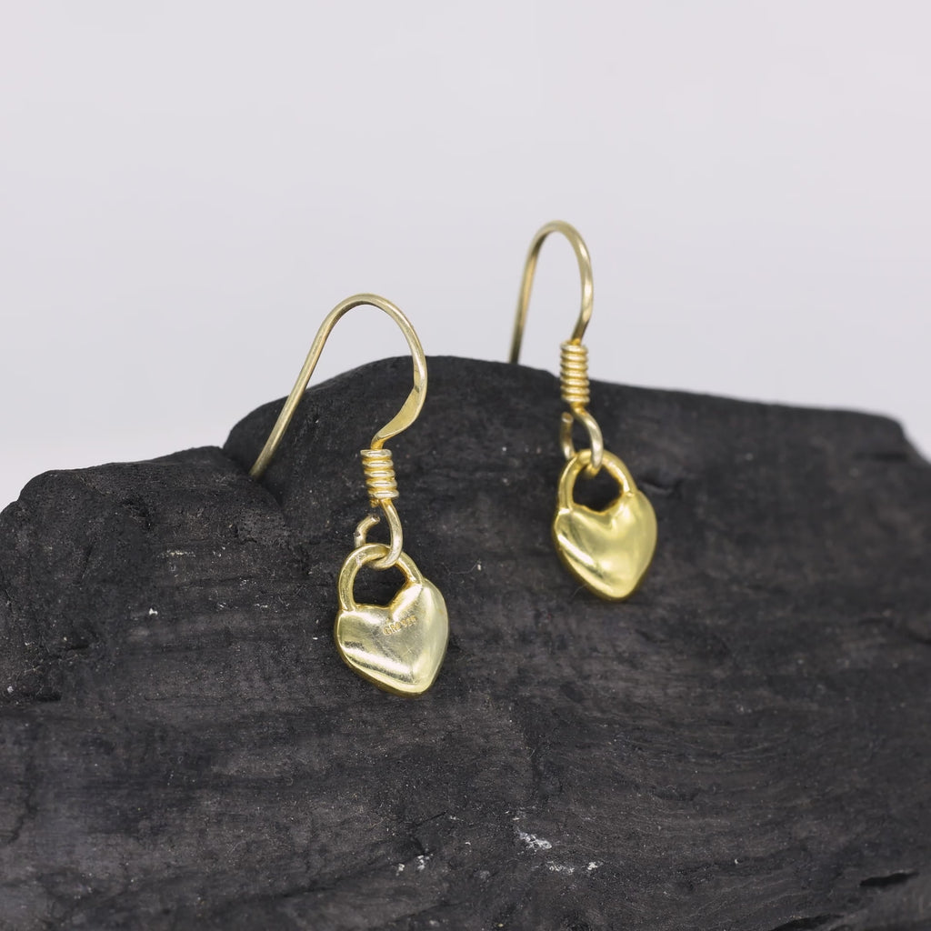 Minimalist Heart Dangle 925 Silver Earrings | Lightweight Charm