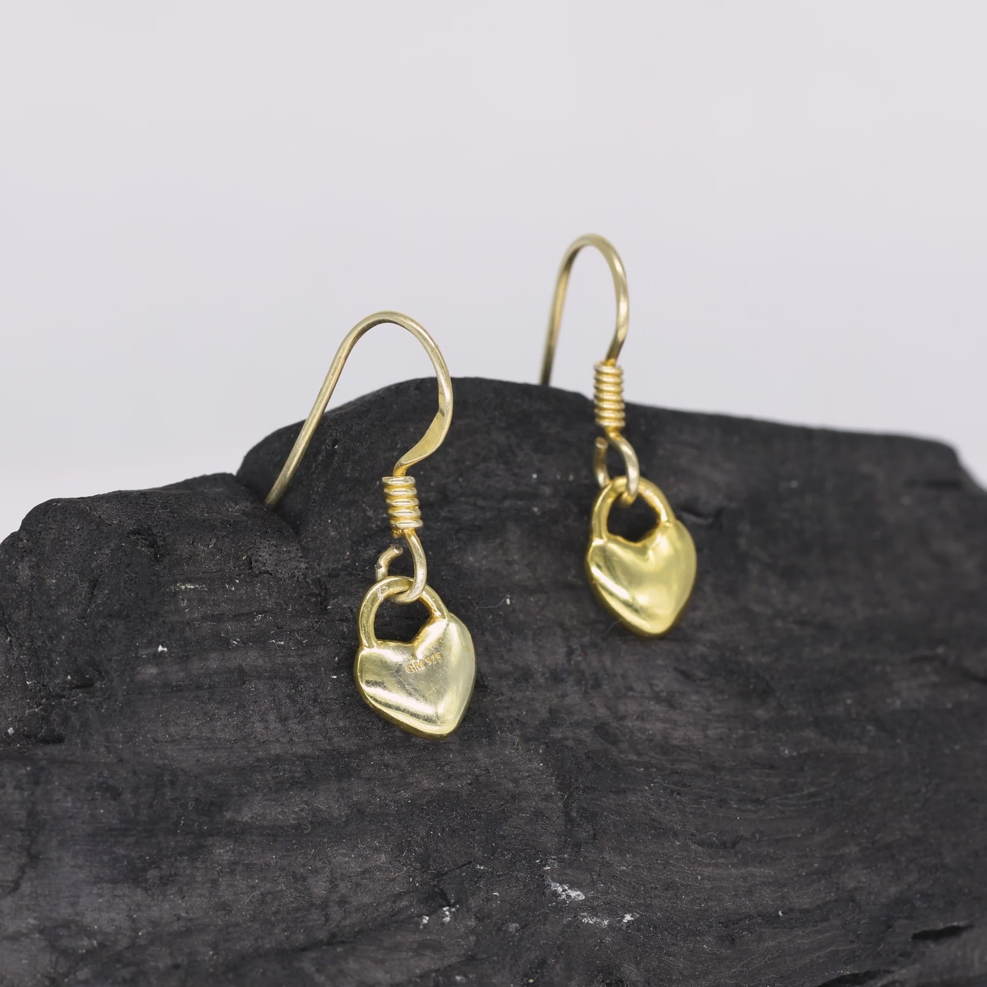 Minimalist Heart Dangle 925 Silver Earrings | Lightweight Charm