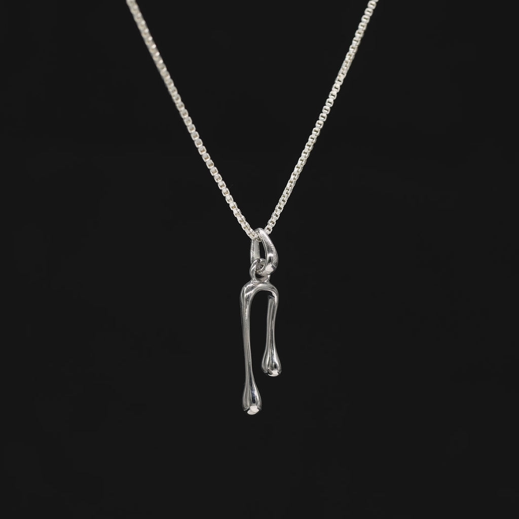 Abstract Melting U-Shape Necklace- 925 Silver