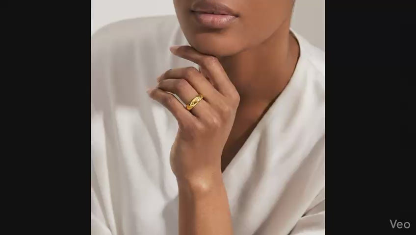 Minimal Gold Finish Silver Adjustable Band