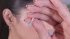 Turquoise & Pearl Bar Studs Earrings - 925 Silver (Gold Plated)