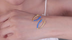 Blue Enamel 925 Silver Hoop Earring