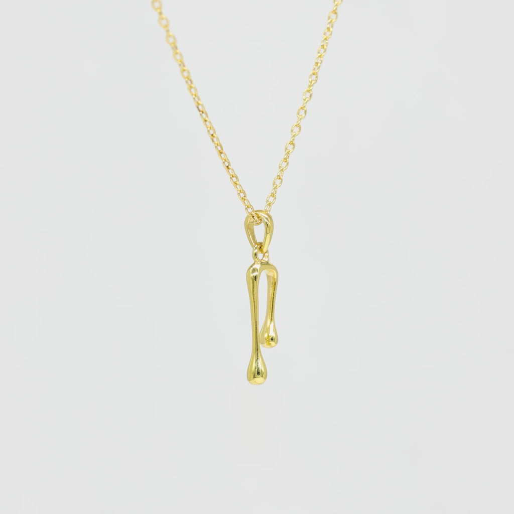 Abstract Melting U-Shape Necklace- 925 Silver