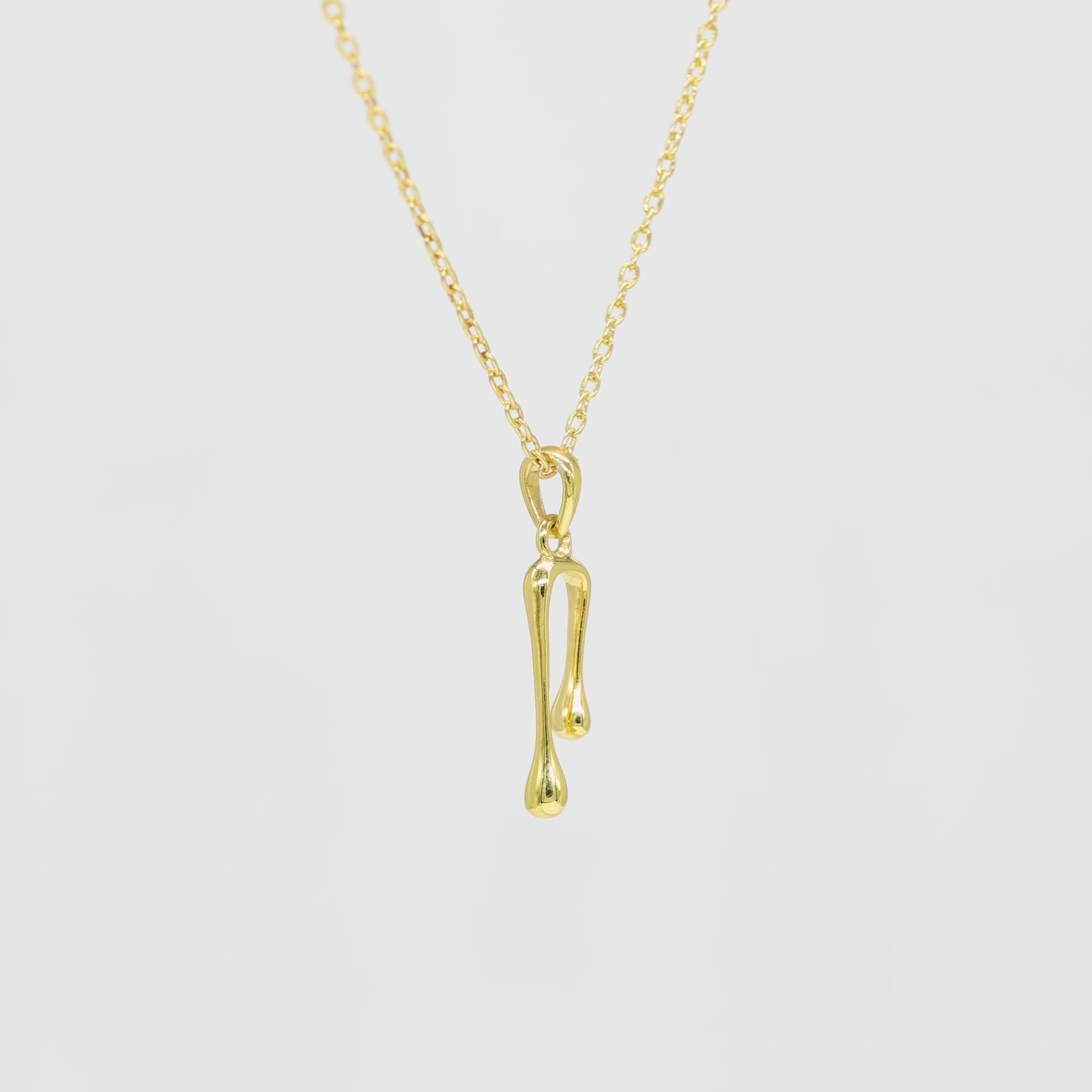 Abstract Melting U-Shape Necklace- 925 Silver